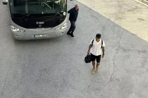Η άφιξη της ΑΕΚ στο ΓΣΠ (Φώτος Kerkida)