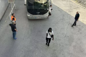 Η άφιξη της ΑΕΚ στο ΓΣΠ (Φώτος Kerkida)