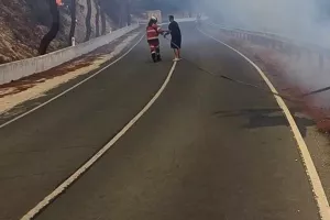 Παραμένουν κλειστοί δρόμοι στην επαρχία Λεμεσού λόγω πυρκαγιάς