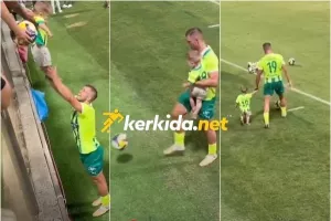 Ανγκιέλσκι: Παιχνίδι και αγκαλιές με τον "μεγαλύτερο" θαυμαστή του! (Βίντεο Kerkida)