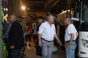 (Βίντεο/Φώτος Kerkida) Η άφιξη της ΑΕΚ 