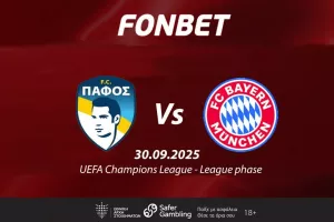 Πάει για το θαύμα κόντρα στην Μπάγερν η Πάφος FC με €30 ΔΩΡΕΑΝ Στοίχημα στη Fonbet