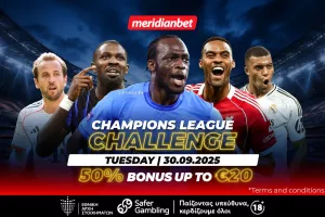 Champions League Challenge με φοβερή προσφορά! Πόνταρε και διεκδίκησε 50% μπόνους! 