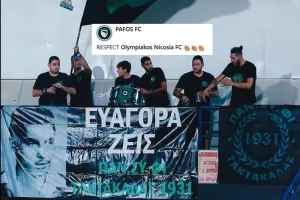 RESPECT της Πάφου στους οπαδούς του Ολυμπιακού 