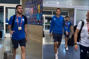 (Φώτος) Η άφιξη της Εθνικής μας