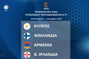 Η Κύπρος φιλοξενεί τον 11ο όμιλο του Ευρωπαϊκού Πρωταθλήματος Παίδων Κ-17