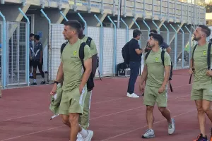(Φώτος kerkida) Η άφιξη της ΑΕΚ