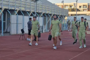 (Φώτος kerkida) Η άφιξη της ΑΕΚ
