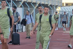 (Φώτος kerkida) Η άφιξη της ΑΕΚ
