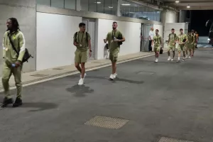 (ΦΩΤΟΣ kerkida) Η άφιξη της AΕΚ