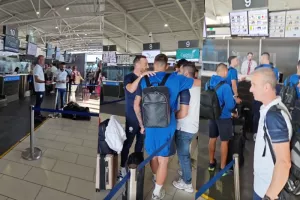 (Βίντεο Kerkida) Στο αεροδρόμιο οι διεθνείς μας