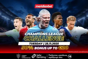 Champions League Challenge με 50% μπόνους που δεν πρέπει να αφήσεις ανεκμετάλλευτο! 