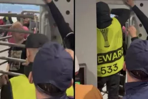 Άγγλος οπαδός εγκλωβίστηκε σε τουρνικέ στο ματς με την Αλβανία (βίντεο)