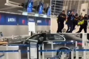 Αυτοκίνητο εισέβαλε στο κτήριο του αεροδρομίου κι έφτασε μέχρι το check-in (Βίντεο)