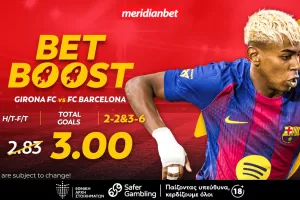 Χιρόνα-Μπαρτσελόνα: Με ελκυστικό bet boost σε απόδοση 3.00! - Τι περιμένεις; Στοιχημάτισε και άρπαξε το μπόνους τώρα!