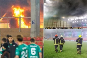 Πανηγύρισαν το Σούπερ Καπ με φωτοβολίδες και... έβαλαν φωτιά στο γήπεδο! (Φώτος/Βίντεο)