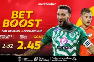 Άρης-ΑΠΟΕΛ: Δελεαστικό bet boost στο 2.45!  – Αν ψάχνεις το σωστό μέρος για στοίχημα, εδώ είσαι! 