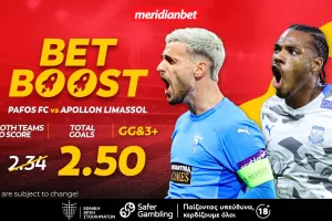 Πάφος-Απόλλων: Συνδυασμός με bet boost στο 2.50! – Εδώ οι καλύτερες αποδόσεις της αγοράς!