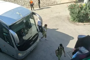 (Φώτος Kerkida) Η άφιξη της ΑΕΚ