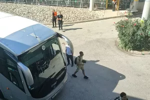 (Φώτος Kerkida) Η άφιξη της ΑΕΚ