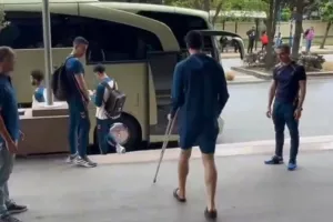 Στο ΟΑΚΑ ο Πουέρτο: Χωρίς επίδεσμο, αλλά με πρησμένο αστράγαλο (βίντεο)