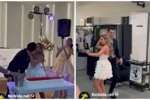 (ΒΙΝΤΕΟ Kerkida) Η είσοδος των νεόνυμφων και το φιλί!