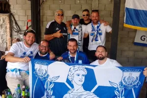 (Βίντεο-Φώτος Kerkida) Το "κυανόλευκο" pregame στο Gori
