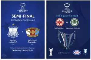 Apollon Ladies και Ομόνοια Λευκωσίας στο Women's Champions League