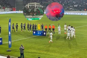(Bίντεο Kerkida) Είσοδος και... "ζεστή" ατμόσφαιρα από τις εξέδρες