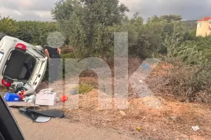 Τροχαίο ατύχημα στην Πέγεια: Αυτοκίνητο ανατράπηκε σε χωράφι