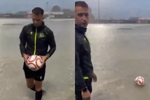 Βγήκε για έλεγχο σε... γήπεδο-πισίνα (ΒΙΝΤΕΟ) 